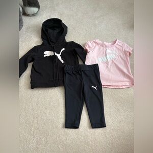 🌸5/$50🌸Puma Infant Black Top with Green Logo Tag